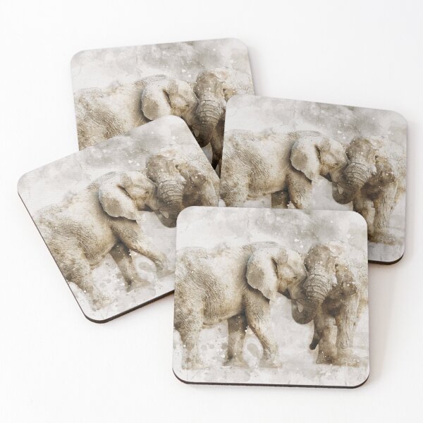 Item preview, Elephant watercolour digital portrait designed and sold by Gerald Waters.