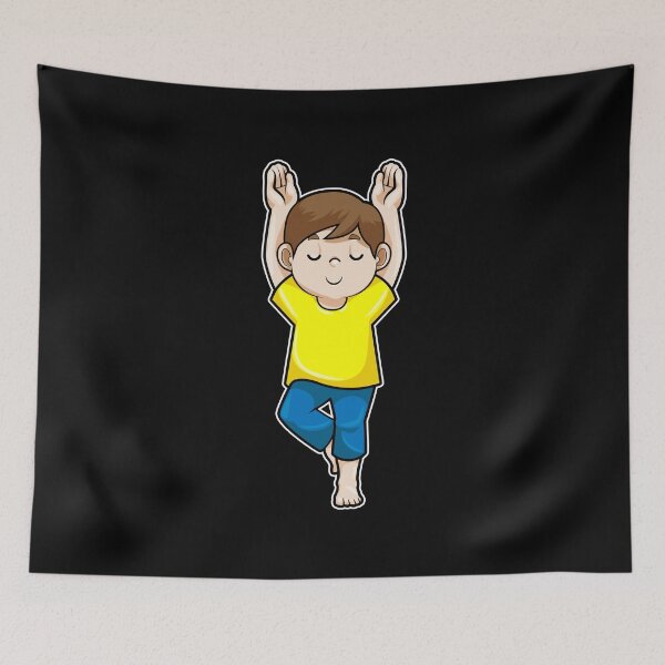 Item preview, Boy at Yoga Stretching exercises designed and sold by Snabdesign84.