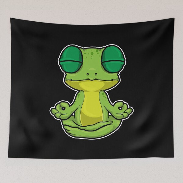 Item preview, Frog at Yoga Stretching exercises in Cross-legged designed and sold by Snabdesign84.