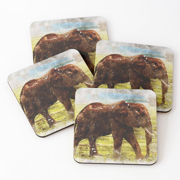 Item preview, Elephant watercolour digital portrait designed and sold by Gerald Waters.