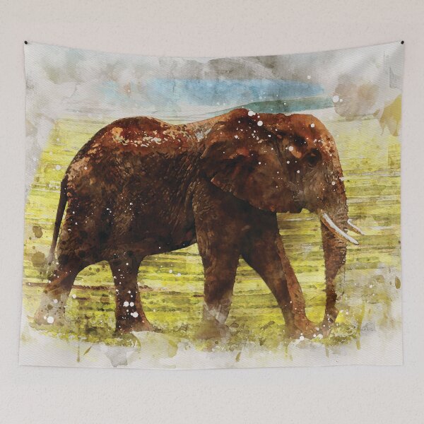 Item preview, Elephant watercolour digital portrait designed and sold by Gerald Waters.