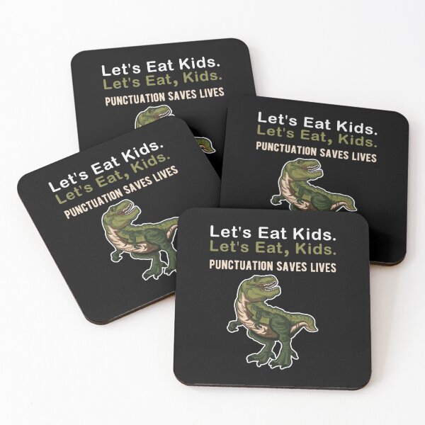 Item preview, Dinosaur Christmas Pun Let's Eat Kids Punctuation Saves Lives Funny T-Rex Dino Sayings designed and sold by Scratches Tees.