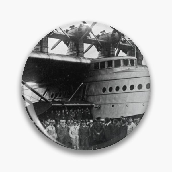 Flying boat. Ancient photography of ancient technique. Pin