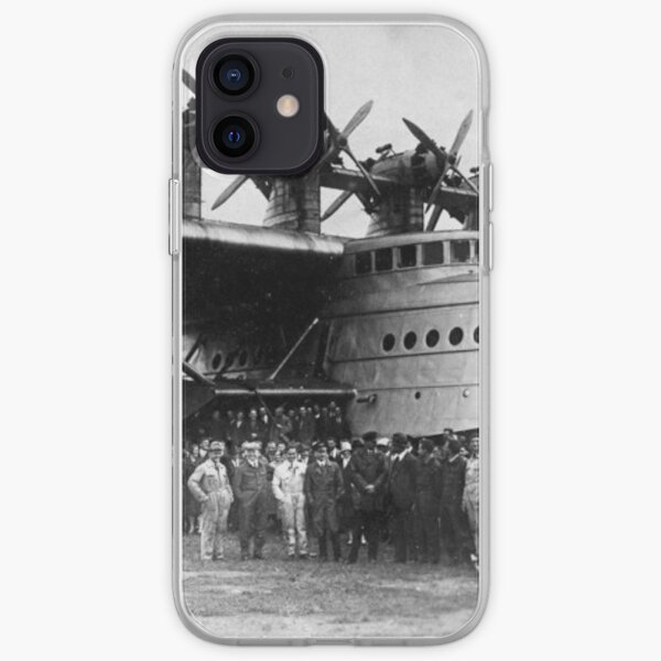 Flying boat. Ancient photography of ancient technique. iPhone Soft Case