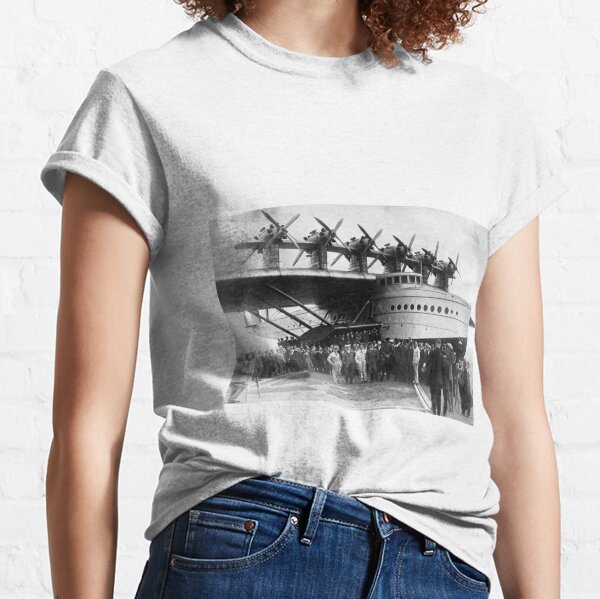 Flying boat. Ancient photography of ancient technique. Classic T-Shirt