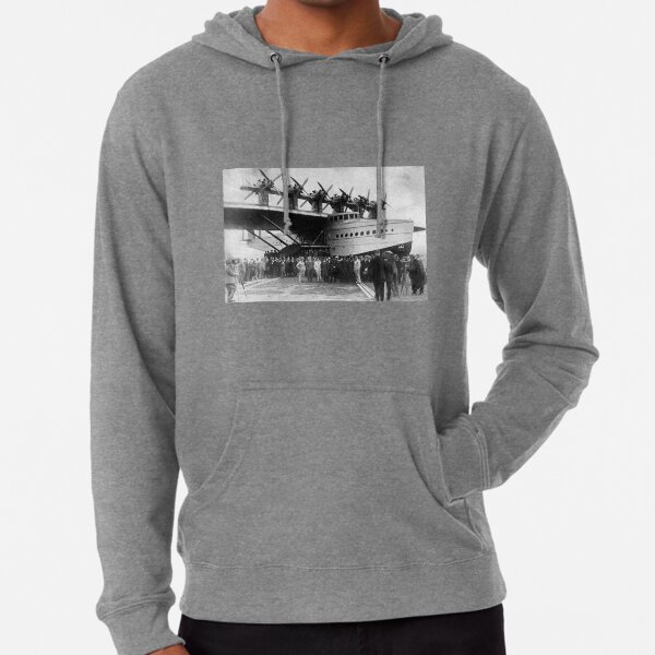Flying boat. Ancient photography of ancient technique. Lightweight Hoodie