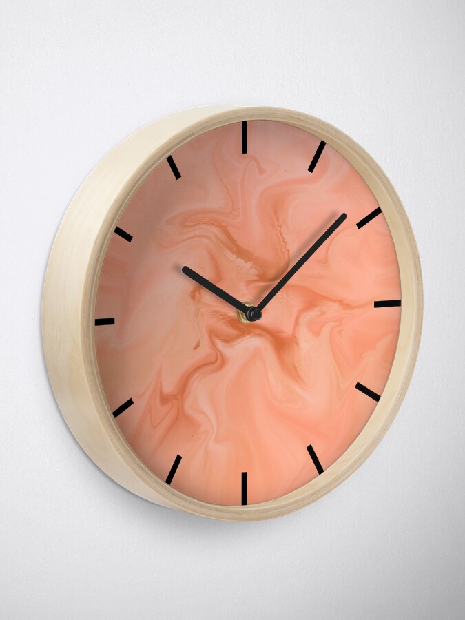 Alternate view of Abstract Orange Marble Clock