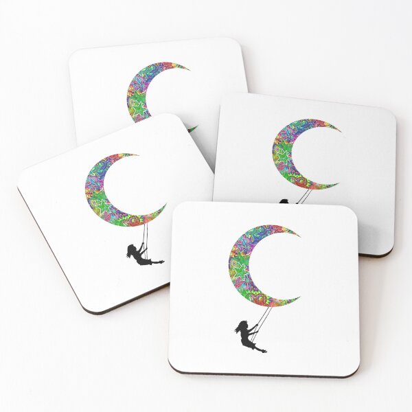 Item preview, Girl Swinging On A Cresent Moon Essential Sticker designed and sold by Love2MakeArt.