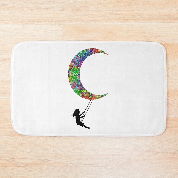 Item preview, Girl Swinging On A Cresent Moon Essential Sticker designed and sold by Love2MakeArt.