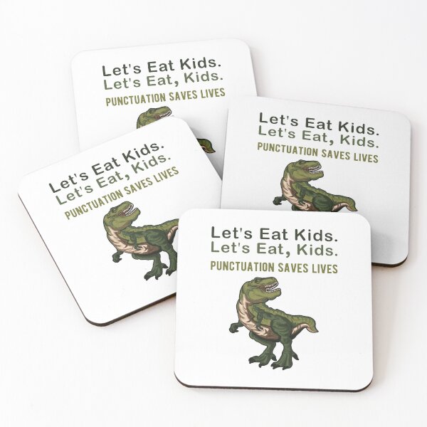 Item preview, Dinosaur Christmas Pun Let's Eat Kids Punctuation Saves Lives Funny T-Rex Dino Sayings designed and sold by Scratches Tees.