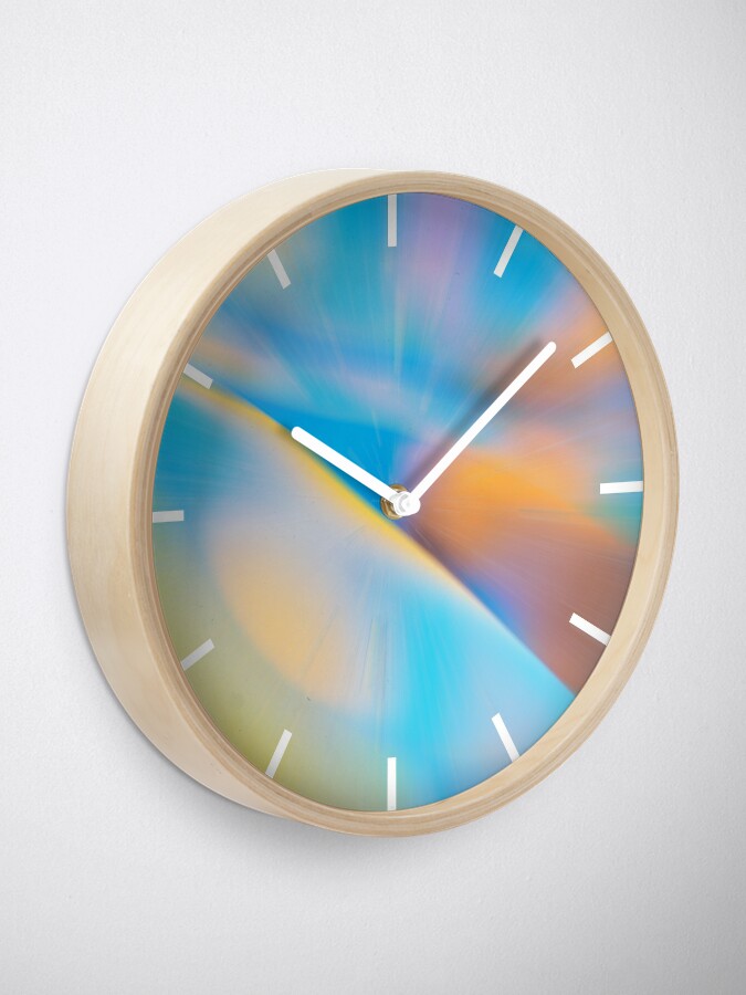 Alternate view of Abstract Zoom Blue & Yellow Clock