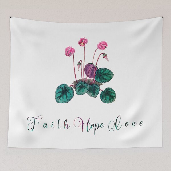 Item preview, Faith Hope Love Pink Flowers- Christian Art designed and sold by cannevas.
