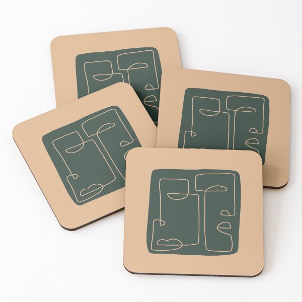 Item preview, Square Single Line Face Design designed and sold by hollyferguson.