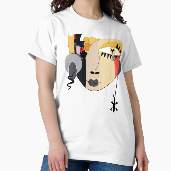 Item preview, Abstract colorful face art with abstract shapes designed and sold by KissedbyArt.