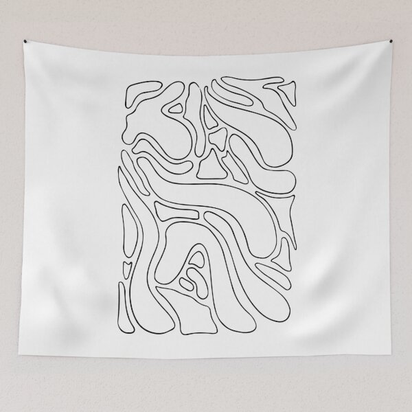 Item preview, Abstract Modern Line Art Camo Print Black designed and sold by Sarah Lopez.