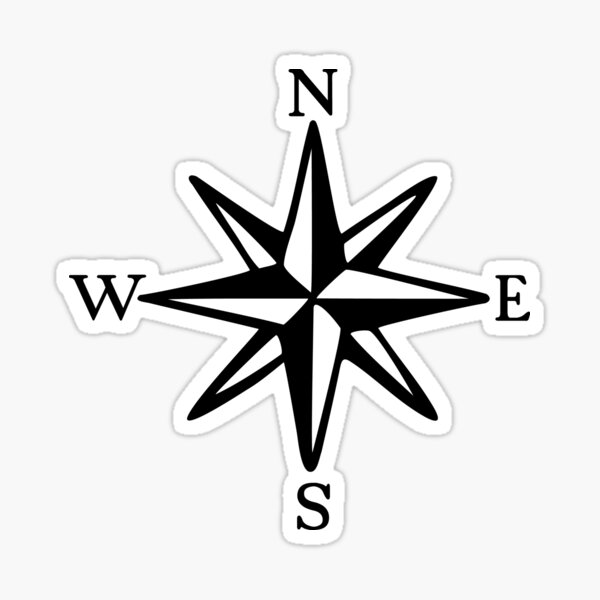 Compass Rose (monochrome) Sticker
