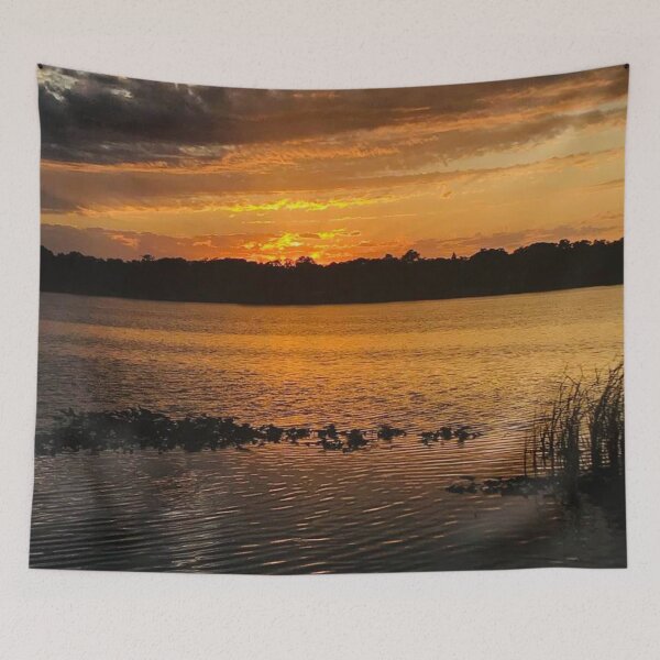 Item preview, Sunset in Florida Lake View Photograph Mask designed and sold by DiscGolfTees.