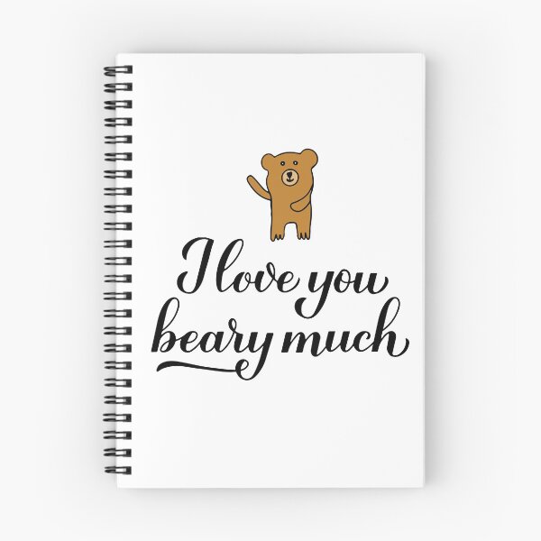 Item preview, I love you beary much pun quote with hand drawn cute bear. designed and sold by LaBelezoka.