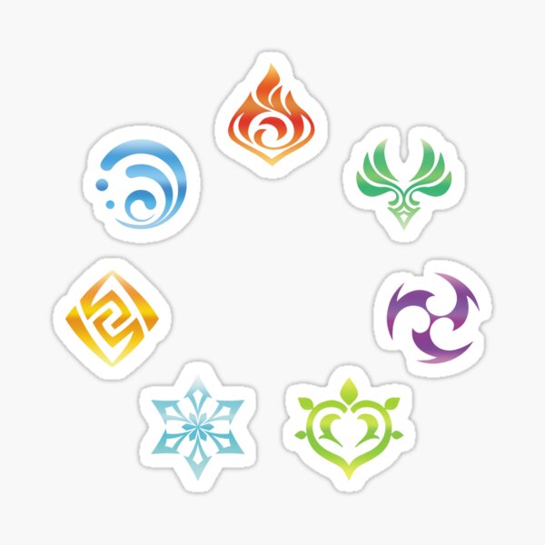 Genshin Impact Elements Elemental Resonance Sticker