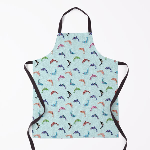 Item preview, Colorful Dolphins Pattern on Teal designed and sold by policaincreate.