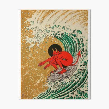 Surfing Demon Art Board Print