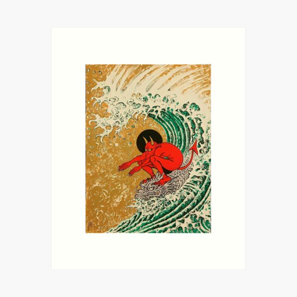 Aperçu de l'œuvre Démon du surf créée et vendue par quackynaut.