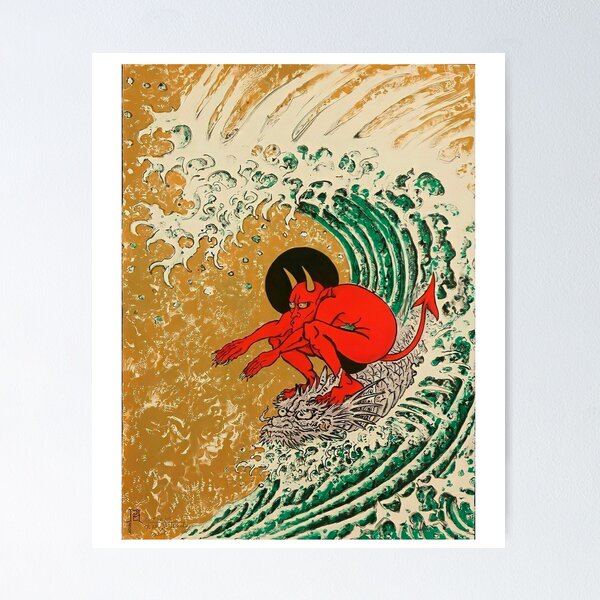 Item preview, Surfing Demon designed and sold by quackynaut.
