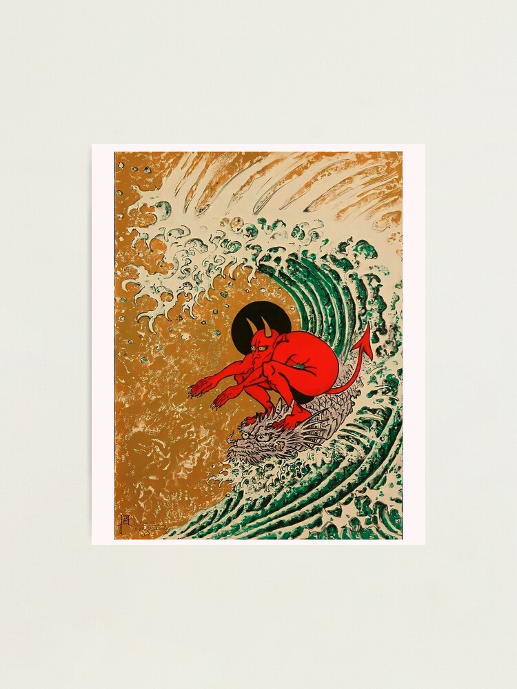 Surfing Demon Poster for Sale by quackynaut