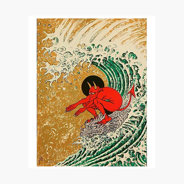 Item preview, Surfing Demon designed and sold by quackynaut.