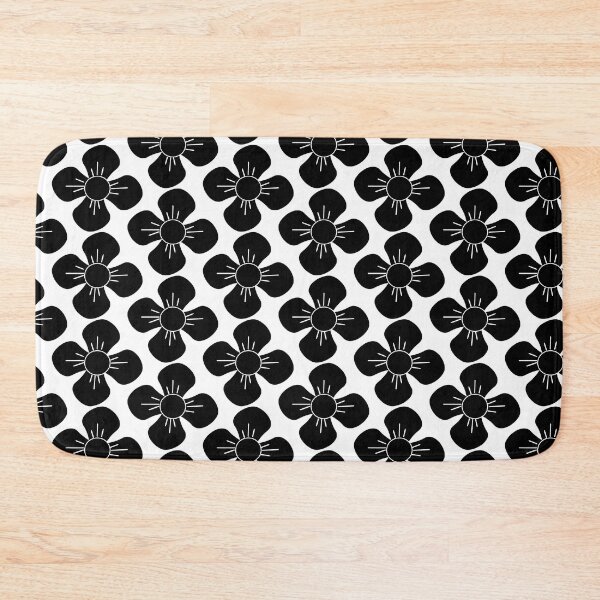 Item preview, Black and White Flower Minimalist Pattern Design designed and sold by ArtBIU.