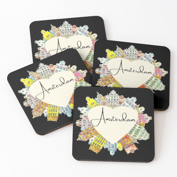 Item preview, Amsterdam Skyline -  Historic Colorful Buildings designed and sold by GoldfishEast.