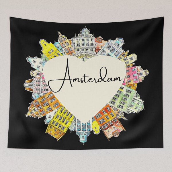 Item preview, Amsterdam Skyline -  Historic Colorful Buildings designed and sold by GoldfishEast.