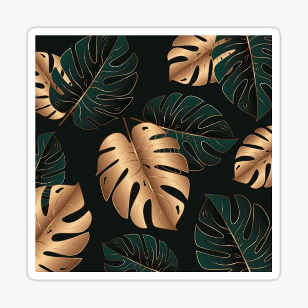 Item preview, Monstera Elegant Dark Green and Gold Tropical Leaves Pattern designed and sold by CynthiaGraphics.