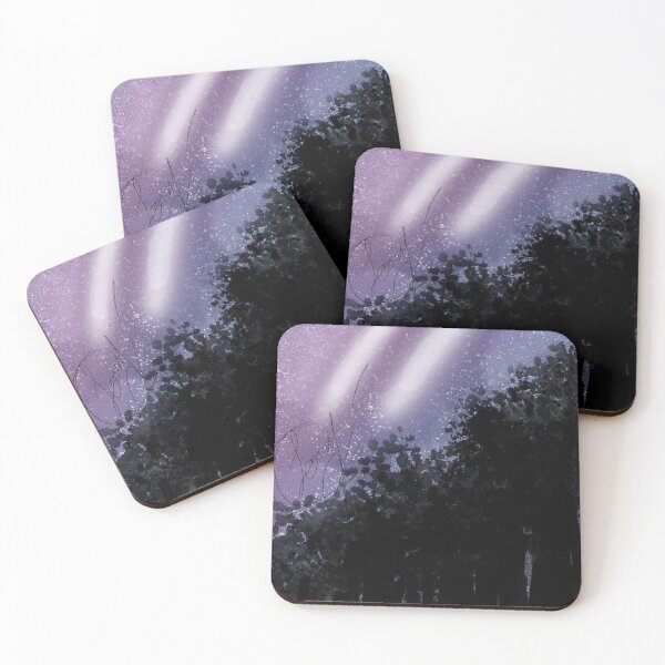 Item preview, Trees against the background of the galactic sky. Night landscape. ART Sonota Moriko designed and sold by SonoRiko.