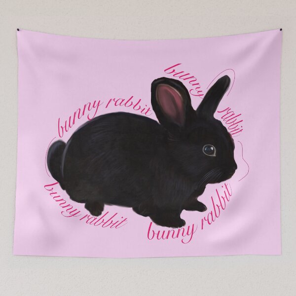 Item preview, bunny rabbit - cute  ebony  dwarf mini lop bunny rabbit with text  designed and sold by Artonmytee.