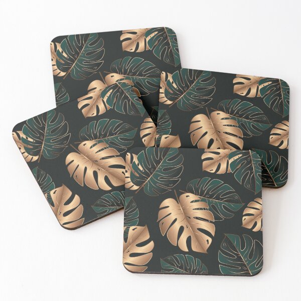 Item preview, Monstera Elegant Dark Green and Gold Tropical Leaves Pattern designed and sold by CynthiaGraphics.