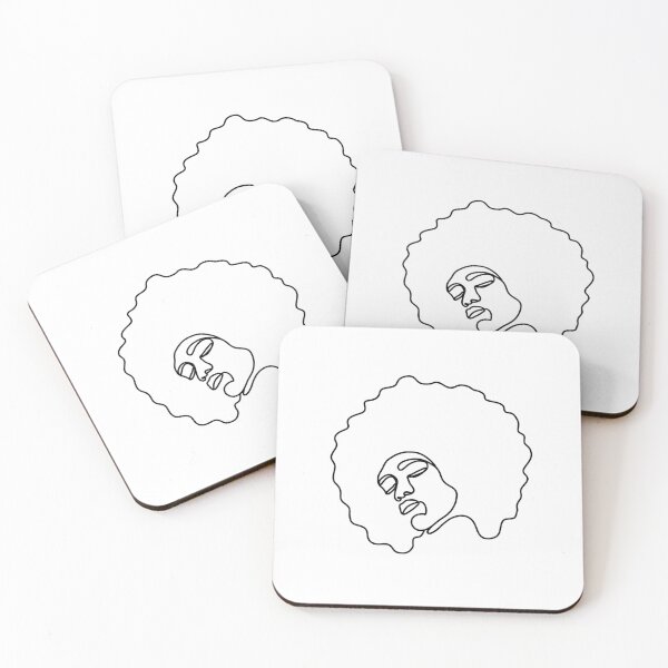 Item preview, Black woman afro one line art designed and sold by felinefeelings.