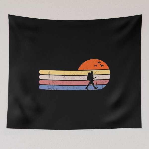 Item preview, Retro Vintage Hiker, gift for Hiking lovers designed and sold by VintagePathway.