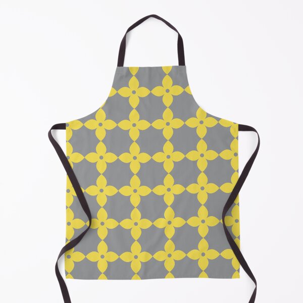 Illuminating yellow and Ultimate Gray Flower Minimal Pattern Apron