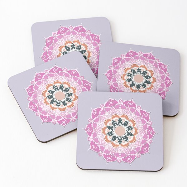 Item preview, Ten Pointed Mandala (Pink, Peach, and Hunter Green) designed and sold by squishyrainbow.