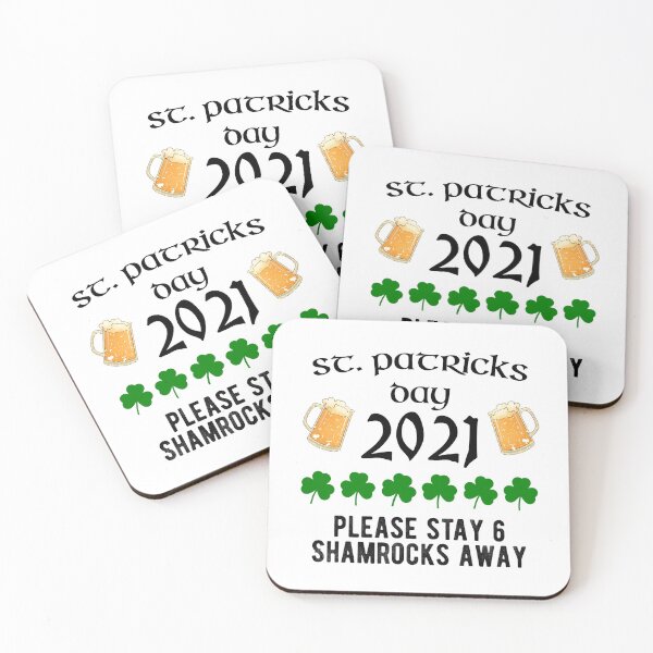 Item preview, St Patricks Day 2021 Social Distancing Quarantine 6 shamrock away designed and sold by RainbowPandas.