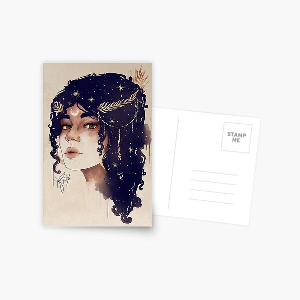 Moonlight Empress - Celestial Galaxy Postcard