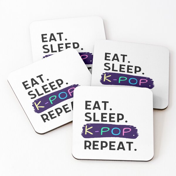 Item preview, Eat Sleep K-pop repeat funny quote designed and sold by Tecnofa.