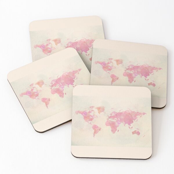 Item preview, White Pink World Map designed and sold by mouad naouiri.