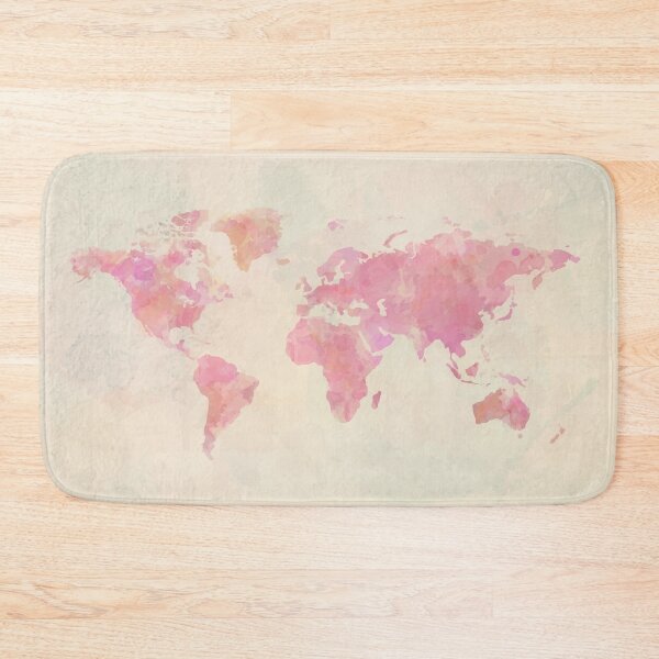 Item preview, White Pink World Map designed and sold by mouad naouiri.