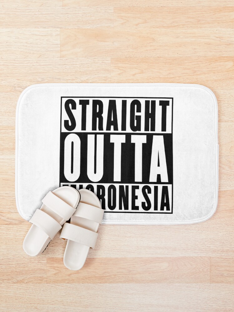 Thumbnail 1 of 6, Bath Mat, Straight Outta Micronesia designed and sold by RandomStuffShop.