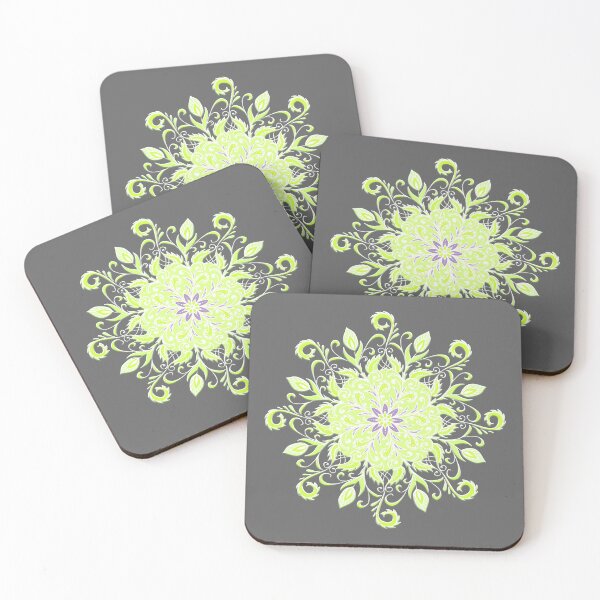 Item preview, Eight Pointed Swirl Mandala (Neon Green) designed and sold by squishyrainbow.