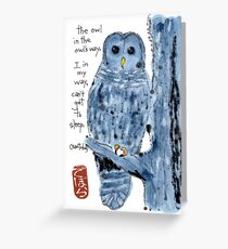 Barred Owl with Haiku Greeting Card