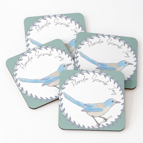 Item preview, Florida Scrub Jay bird species Art illustration designed and sold by TheWaterBirds.