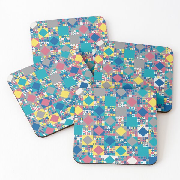 Item preview, Geometric elements in an abstract mosaic in random yellow and gray color palette variations designed and sold by acidmit.